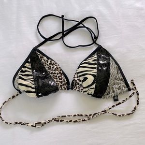 Animal print guess bikini top